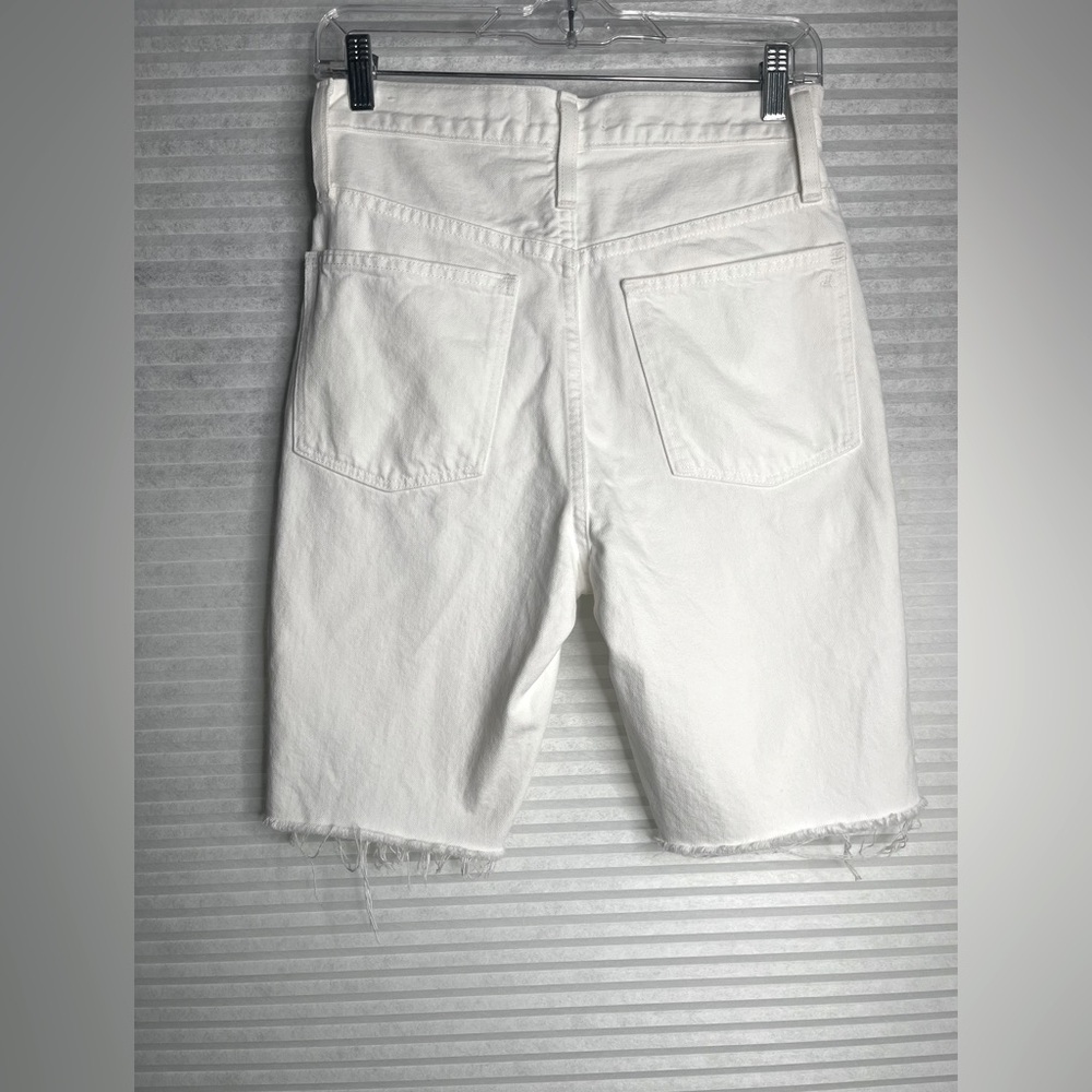 Madewell High-Rise Long Denim Shorts -Tile White - Women's Size 24 - Picture 9 of 16
